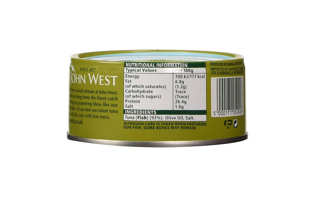 John West Tuna Steak with a Little Olive Oil   Tin  120 grams